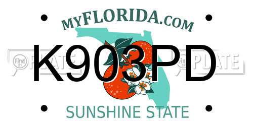 K903PD Florida License Plate