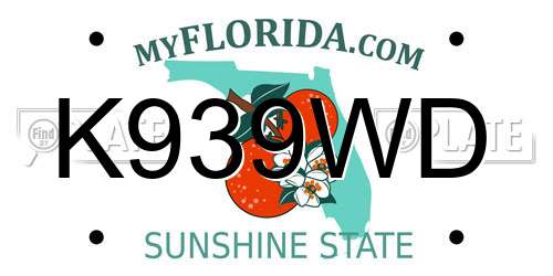 K939WD Florida License Plate