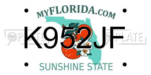 K952JF Florida License Plate