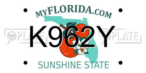 K962Y Florida License Plate