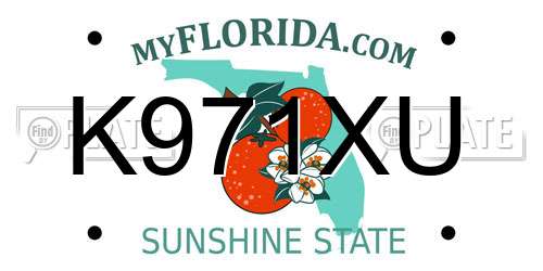 K971XU Florida License Plate