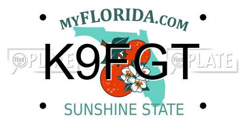 K9FGT Florida License Plate