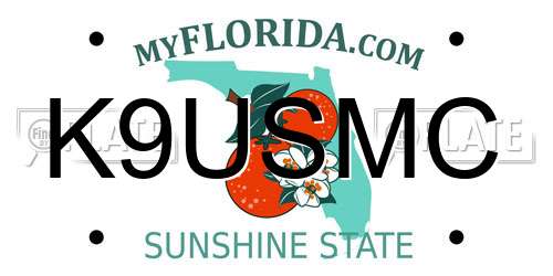 K9USMC Florida License Plate