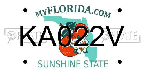 KA022V Florida License Plate