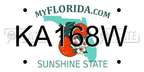 KA168W Florida License Plate
