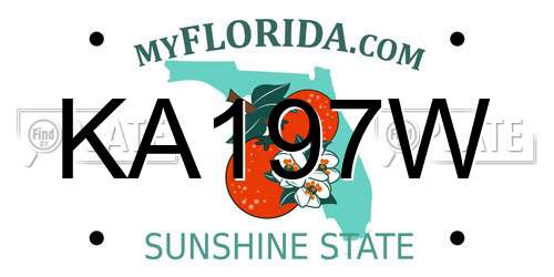 KA197W Florida License Plate