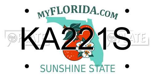 KA221S Florida License Plate