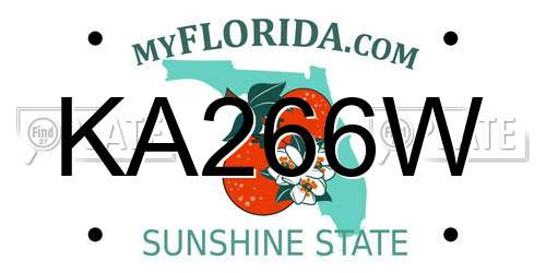 KA266W Florida License Plate