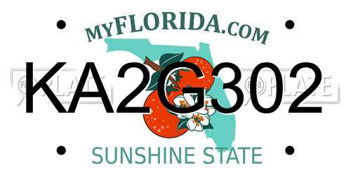 KA2G302 Florida License Plate