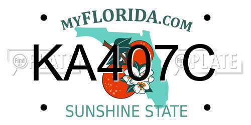KA407C Florida License Plate