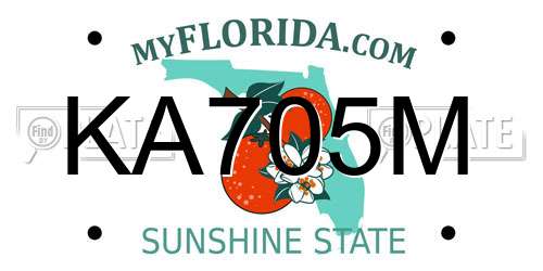 KA705M Florida License Plate