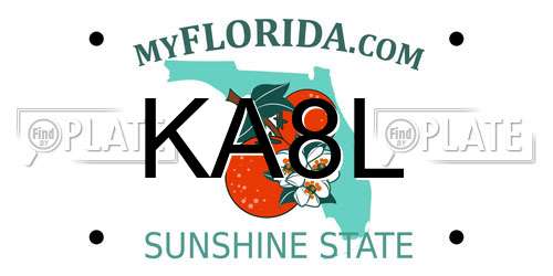 KA8L Florida License Plate