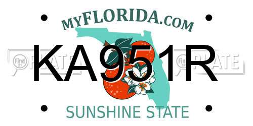 KA951R Florida License Plate