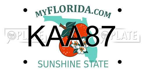 KAA87 Florida License Plate