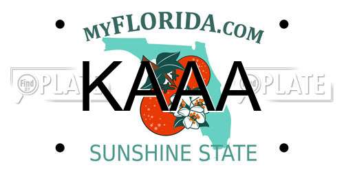 KAAA Florida License Plate