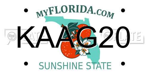 KAAG20 Florida License Plate