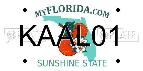 KAAL01 Florida License Plate