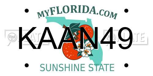 KAAN49 Florida License Plate