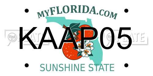 KAAP05 Florida License Plate