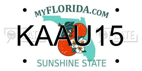 KAAU15 Florida License Plate