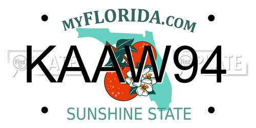 KAAW94 Florida License Plate