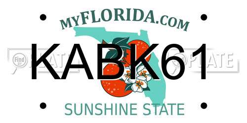 KABK61 Florida License Plate