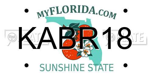 KABR18 Florida License Plate