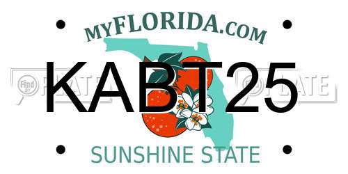 KABT25 Florida License Plate