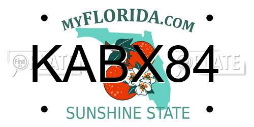 KABX84 Florida License Plate