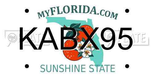 KABX95 Florida License Plate