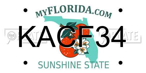 KACF34 Florida License Plate