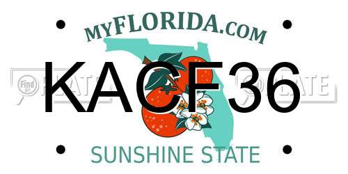 KACF36 Florida License Plate