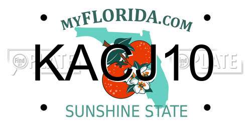 KACJ10 Florida License Plate