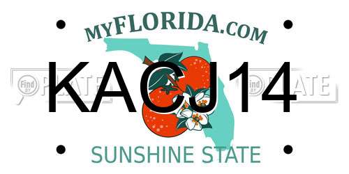 KACJ14 Florida License Plate