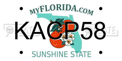 KACP58 Florida License Plate