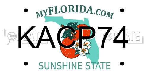KACP74 Florida License Plate