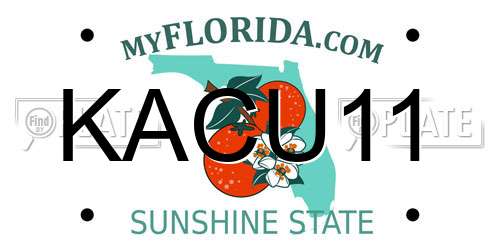 KACU11 Florida License Plate