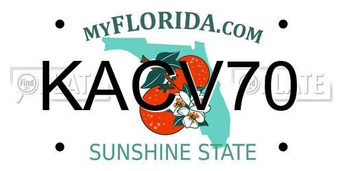 KACV70 Florida License Plate