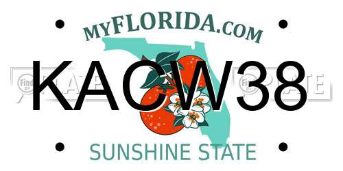 KACW38 Florida License Plate
