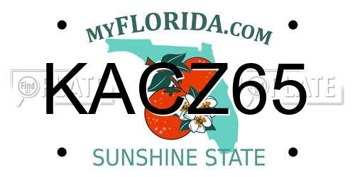KACZ65 Florida License Plate