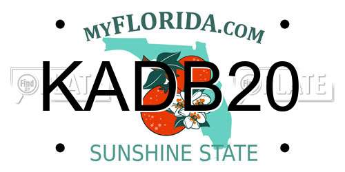 KADB20 Florida License Plate
