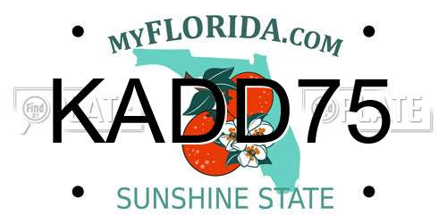 KADD75 Florida License Plate
