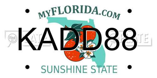 KADD88 Florida License Plate
