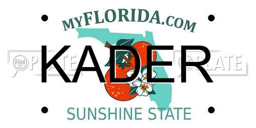 KADER Florida License Plate
