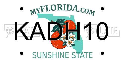 KADH10 Florida License Plate