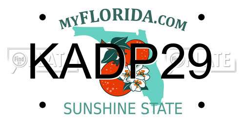 KADP29 Florida License Plate