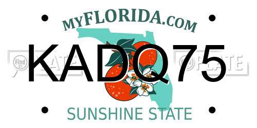 KADQ75 Florida License Plate