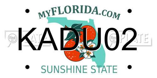 KADU02 Florida License Plate