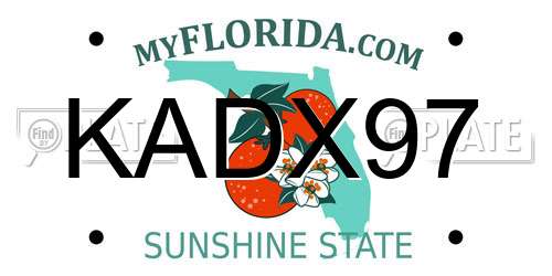 KADX97 Florida License Plate