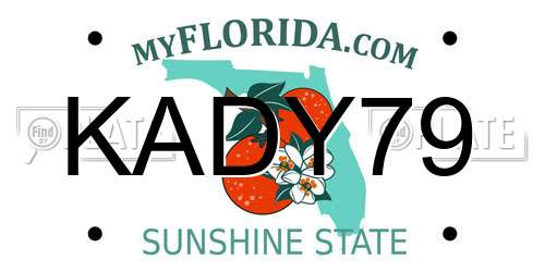 KADY79 Florida License Plate